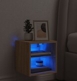 VidaXL Tv-wandmeubel met LED-verlichting 30x28,5x30 cm sonoma eiken