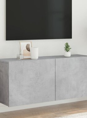 VidaXL Tv-meubel wandgemonteerd 100x30x41 cm betongrijs