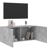 VidaXL Tv-meubel wandgemonteerd 100x30x41 cm betongrijs