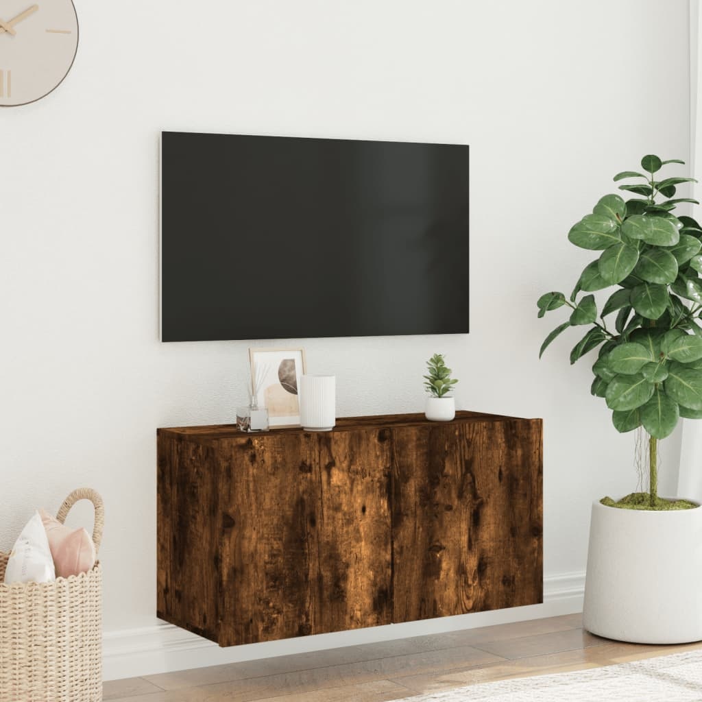 VidaXL Tv-meubel wandgemonteerd 80x30x41 cm gerookt eikenkleurig