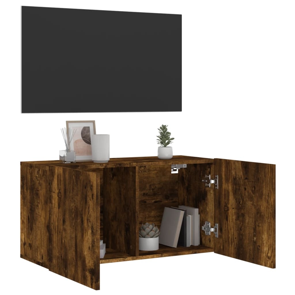 VidaXL Tv-meubel wandgemonteerd 80x30x41 cm gerookt eikenkleurig