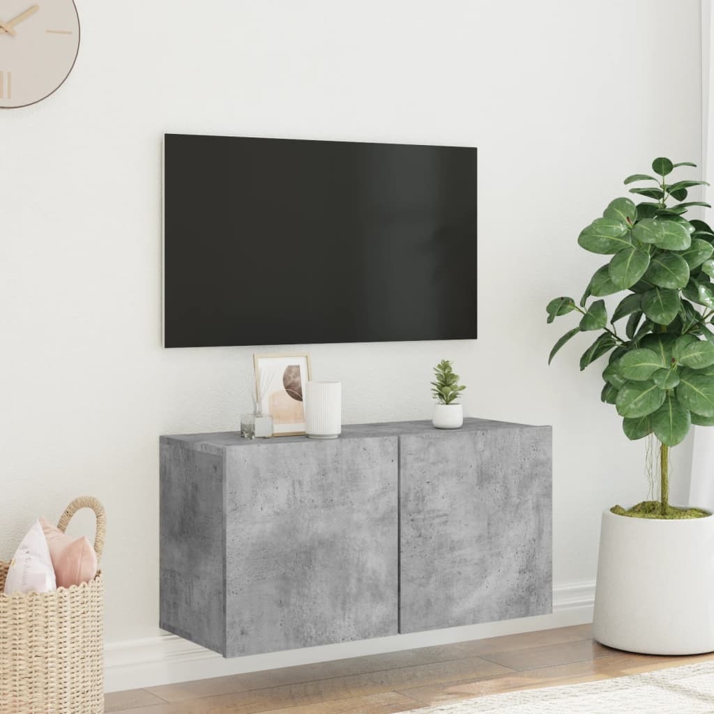 VidaXL Tv-meubel wandgemonteerd 80x30x41 cm betongrijs