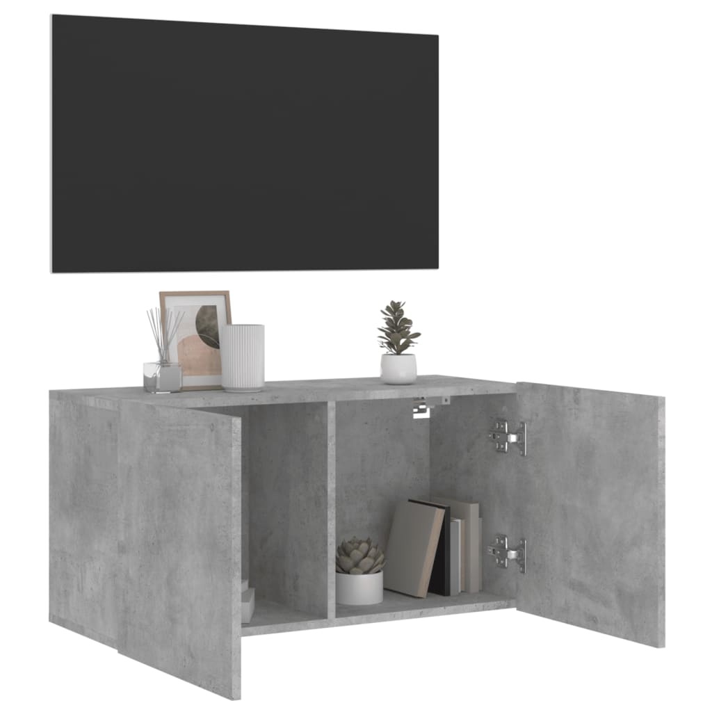 VidaXL Tv-meubel wandgemonteerd 80x30x41 cm betongrijs
