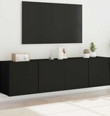 VidaXL Tv-meubels 2 st wandgemonteerd 80x30x41 cm zwart