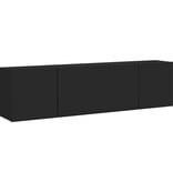 VidaXL Tv-meubels 2 st wandgemonteerd 80x30x41 cm zwart