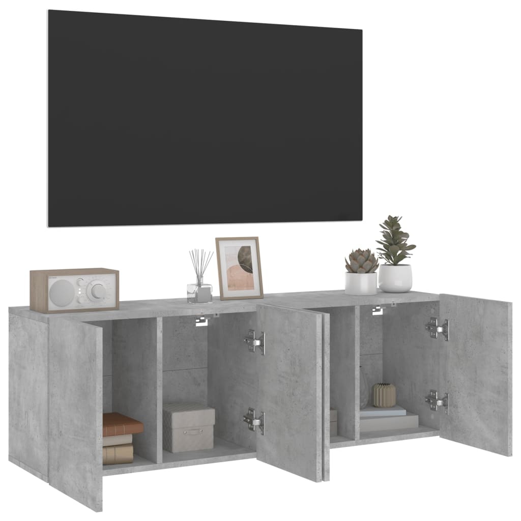VidaXL Tv-meubels 2 st wandgemonteerd 60x30x41 cm betongrijs