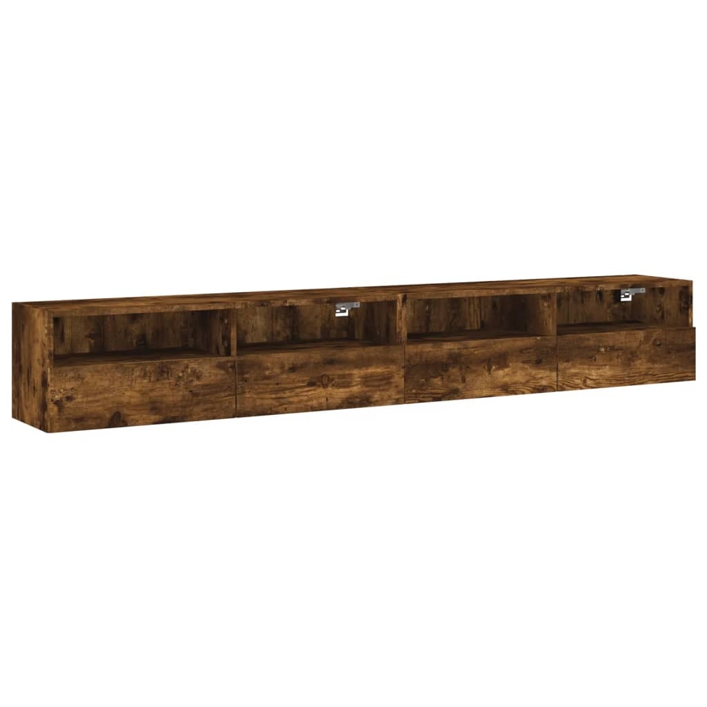 VidaXL Tv-wandmeubels 2 st 100x30x30 cm bewerkt hout gerookt eiken