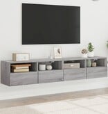 VidaXL Tv-wandmeubels 2 st 80x30x30 cm bewerkt hout grijs sonoma eiken