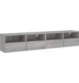 VidaXL Tv-wandmeubels 2 st 80x30x30 cm bewerkt hout grijs sonoma eiken