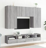 VidaXL Tv-wandmeubels 2 st 80x30x30 cm bewerkt hout grijs sonoma eiken