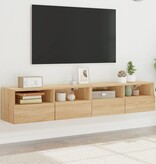 VidaXL Tv-wandmeubels 2 st 80x30x30 cm bewerkt hout sonoma eikenkleur