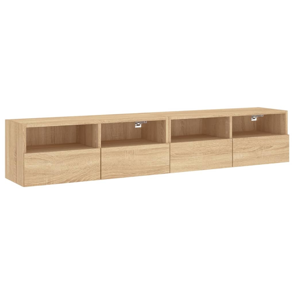 VidaXL Tv-wandmeubels 2 st 80x30x30 cm bewerkt hout sonoma eikenkleur