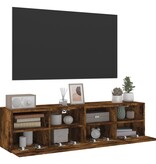 VidaXL Tv-wandmeubels 2 st 60x30x30 cm bewerkt hout gerookt eikenkleur