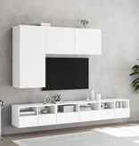 VidaXL Tv-wandmeubels 2 st 60x30x30 cm bewerkt hout wit