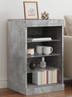 VidaXL Dressoir met LED-verlichting 41x37x67 cm betongrijs