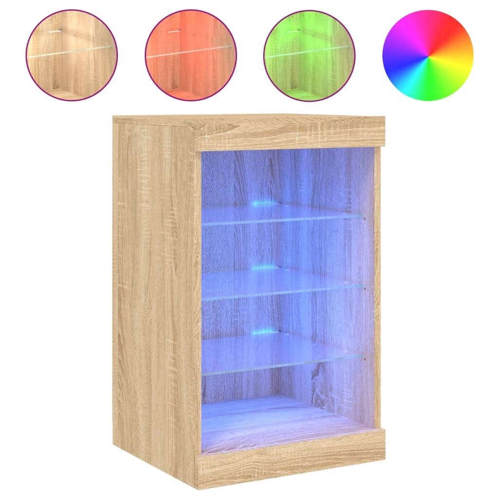 VidaXL Dressoir met LED-verlichting 41x37x67 cm sonoma eikenkleurig