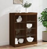 VidaXL Dressoir met LED-verlichting 81x37x100 cm bruin eikenkleur