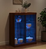 VidaXL Dressoir met LED-verlichting 81x37x100 cm bruin eikenkleur