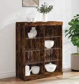 VidaXL Dressoir met LED-verlichting 81x37x100 cm gerookt eikenkleurig