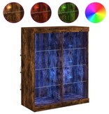 VidaXL Dressoir met LED-verlichting 81x37x100 cm gerookt eikenkleurig