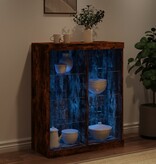VidaXL Dressoir met LED-verlichting 81x37x100 cm gerookt eikenkleurig