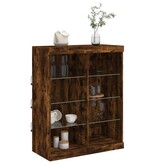 VidaXL Dressoir met LED-verlichting 81x37x100 cm gerookt eikenkleurig