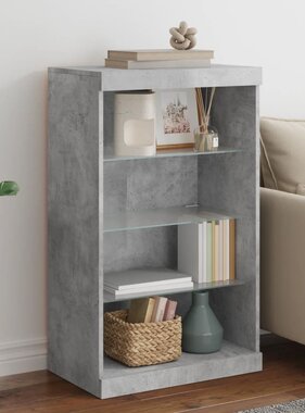 VidaXL Dressoir met LED-verlichting 60,5x37x100 cm betongrijs