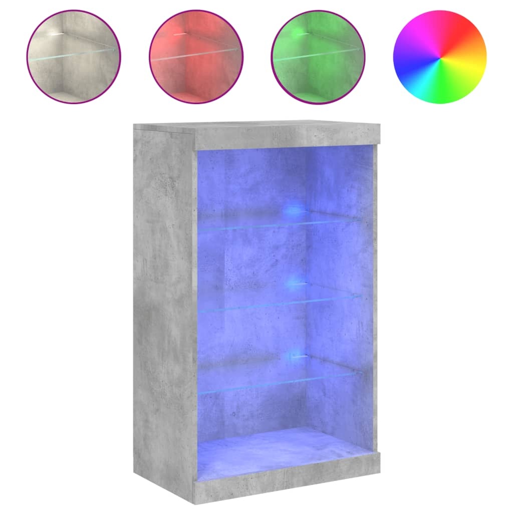 VidaXL Dressoir met LED-verlichting 60,5x37x100 cm betongrijs