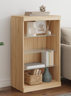 VidaXL Dressoir met LED-verlichting 60,5x37x100 cm sonoma eikenkleurig