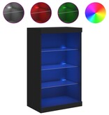 VidaXL Dressoir met LED-verlichting 60,5x37x100 cm zwart