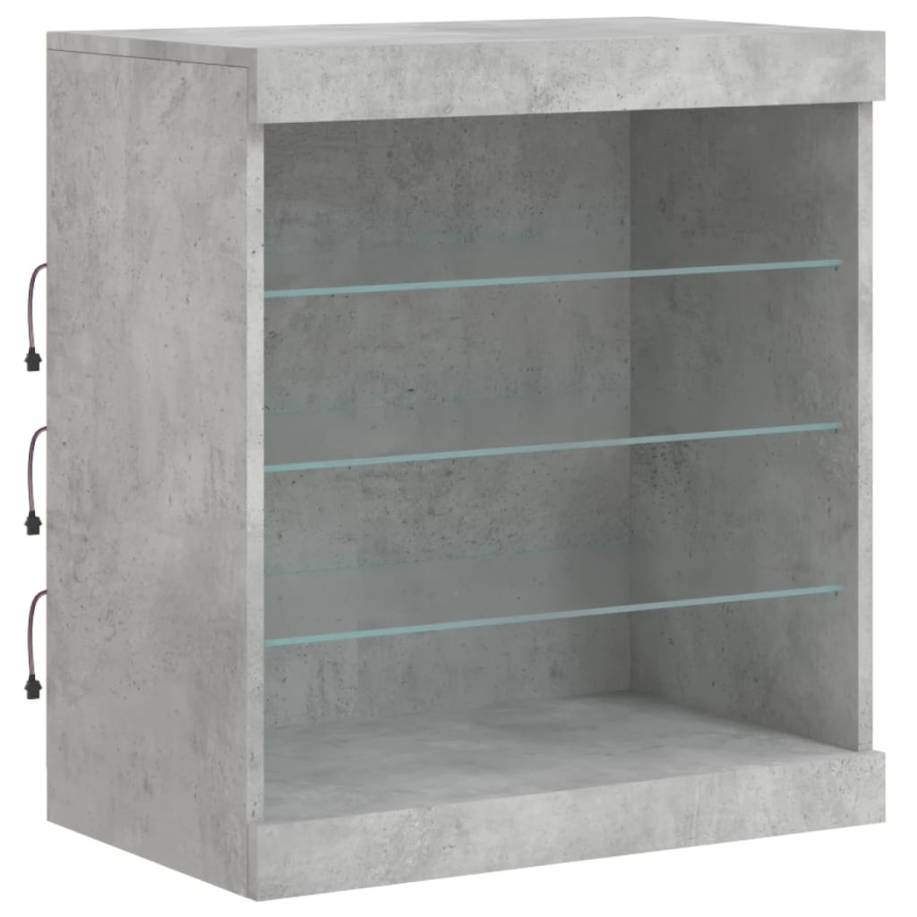 VidaXL Dressoir met LED-verlichting 60,5x37x67 cm betongrijs