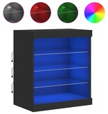 VidaXL Dressoir met LED-verlichting 60,5x37x67 cm zwart
