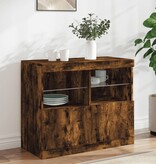 VidaXL Dressoir met LED-verlichting 81x37x67 cm gerookt eikenkleurig