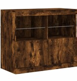 VidaXL Dressoir met LED-verlichting 81x37x67 cm gerookt eikenkleurig