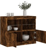 VidaXL Dressoir met LED-verlichting 81x37x67 cm gerookt eikenkleurig