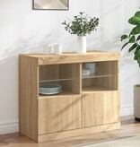 VidaXL Dressoir met LED-verlichting 81x37x67 cm sonoma eikenkleurig