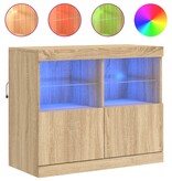 VidaXL Dressoir met LED-verlichting 81x37x67 cm sonoma eikenkleurig