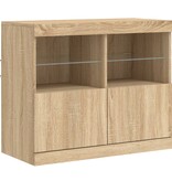 VidaXL Dressoir met LED-verlichting 81x37x67 cm sonoma eikenkleurig