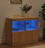 VidaXL Dressoir met LED-verlichting 81x37x67 cm sonoma eikenkleurig