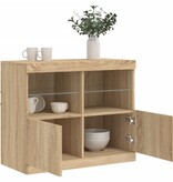VidaXL Dressoir met LED-verlichting 81x37x67 cm sonoma eikenkleurig