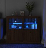 VidaXL Bijzetkastjes met LED 2 st bewerkt hout bruin eikenkleur