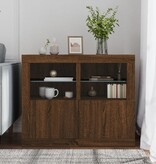 VidaXL Bijzetkastjes met LED 2 st bewerkt hout bruin eikenkleur