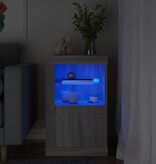 VidaXL Bijzetkast met LED bewerkt hout grijs sonoma
