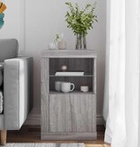 VidaXL Bijzetkast met LED bewerkt hout grijs sonoma