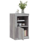 VidaXL Bijzetkast met LED bewerkt hout grijs sonoma