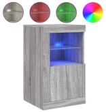 VidaXL Bijzetkast met LED bewerkt hout grijs sonoma