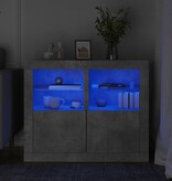 VidaXL Bijzetkastjes met LED-verlichting 2 st bewerkt hout betongrijs