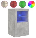 VidaXL Bijzetkastjes met LED-verlichting 2 st bewerkt hout betongrijs