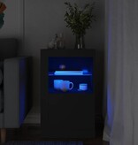 VidaXL Bijzetkast met LED-verlichting bewerkt hout zwart
