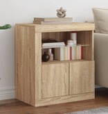 VidaXL Dressoir met LED-verlichting 60,5x37x67 cm sonoma eikenkleurig